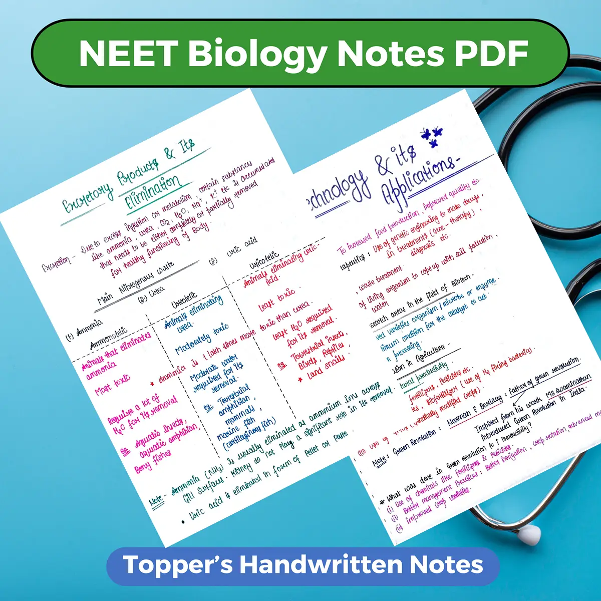 NEET Biology Handwritten Notes PDF Download (Topper's Handwritten Notes)